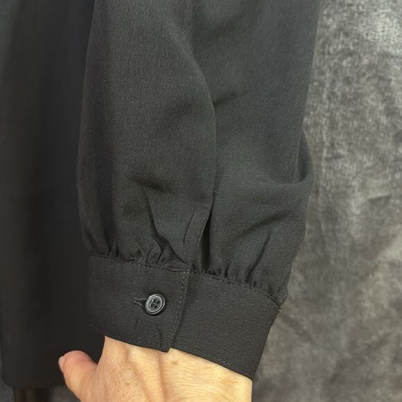 Lane Bryant Long Sleeve Black Solid Button Down Blouse Shirt Womens 22/24 New - Picture 7 of 12